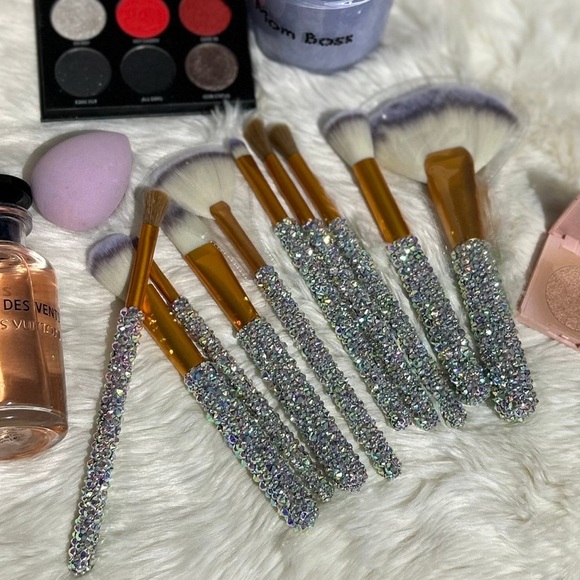 Other - New bedazzled Makeup brushes set. Fully bling. Handmade